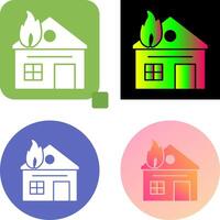 Unique House on Fire Icon Design vector