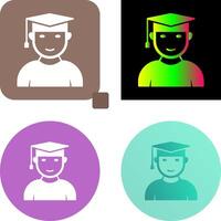 Unique Male Graduate Icon Design vector