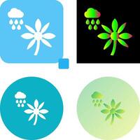 Flower with rain Icon Design vector