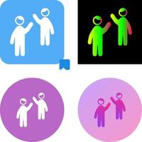 Waing to people Icon Design vector