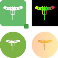 Sausage on Fork Icon Design vector