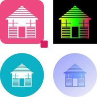 Wood Cabin Icon Design vector