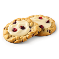 Cranberry white chocolate cookie with dried cranberries white chocolate chips golden brown edges Culinary png