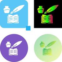 Unique Quill and Book Icon Design vector