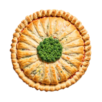 Vegetable pot pie mandala a comforting circular design of vegetable pot pie with puff pastry png