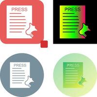 Unique Press Releases Icon Design vector