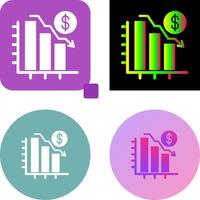 Chart Down Icon Design vector
