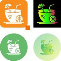 Coconut Drink Icon Design vector