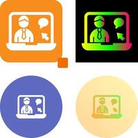 Online Interview Icon Design vector