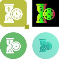 el tiempo es dinero icono de diseño vector