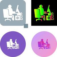 Computer Worker Icon Design vector