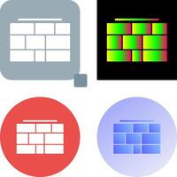 Brick wall Icon Design vector