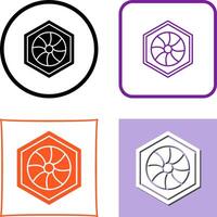 Unique Hexagonal Diaphram Icon Design vector