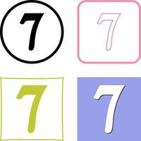 Number Seven Icon Design vector