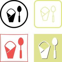 Spoon and Napkin Icon Design vector