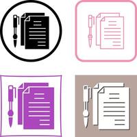 Unique Documents and Pen Icon Design vector