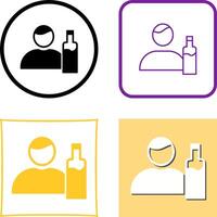 Unique Man And Drink Icon Design vector