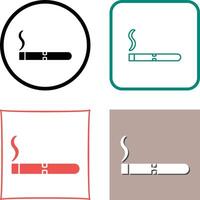 Unique Lit Cigar Icon Design vector