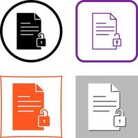 Unlock Documents Icon Design vector