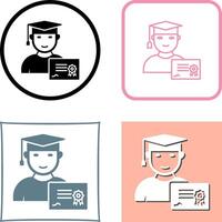 Unique Receiving Diploma Icon Design vector