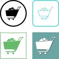 Unique Shopping Cart II Icon Design vector