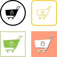 Unique Locked Cart Icon Design vector