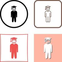 Unique Student Standing Icon Design vector