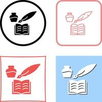 Unique Quill and Book Icon Design vector