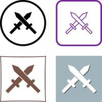 Unique Two Swords Icon Design vector