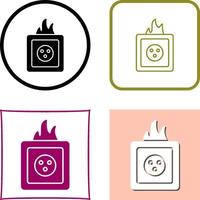 Unique Fire in Socket Icon Design vector