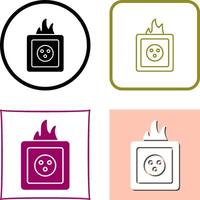 único fuego en enchufe icono diseño vector