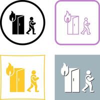 Unique Running from Fire Icon Design vector