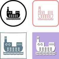 Cargo Ship Icon Design vector