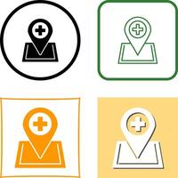 Location hospital Icon Design vector