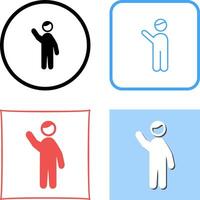 Waving to people Icon Design vector