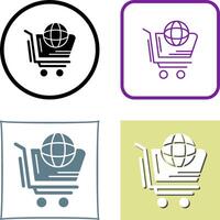 mundo compras icono diseño vector