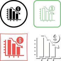 Chart Down Icon Design vector