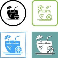 Coconut Drink Icon Design vector