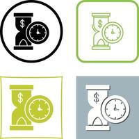 el tiempo es dinero icono de diseño vector