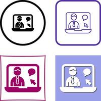 Online Interview Icon Design vector