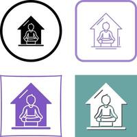 Yoga At home Icon Design vector