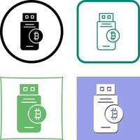 Bitcoin Usb Device Icon Design vector