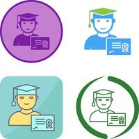 Unique Receiving Diploma Icon Design vector