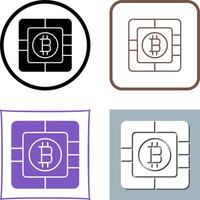 Bitcoin Chip Icon Design vector