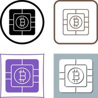 bitcoin chip icono diseño vector