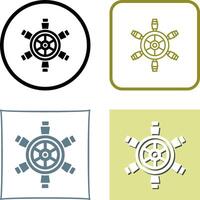 Ship Wheel Icon Design vector