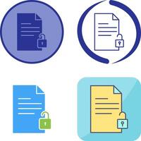 Unlock Documents Icon Design vector