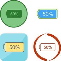 Unique Half Battery Icon Design vector