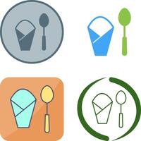 Spoon and Napkin Icon Design vector