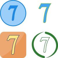 Number Seven Icon Design vector